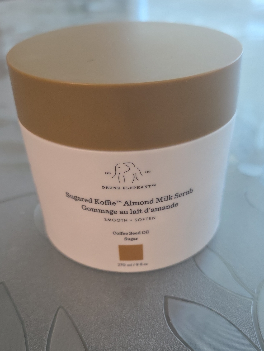 Drunk Elephant Sugared Koffie Almond Milk Scrub - tan & white